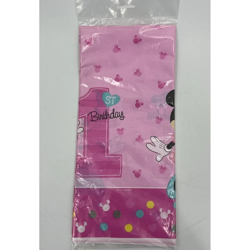 Disney Minnie Mouse 1st Birthday Table Cover Fun To Be One New 54